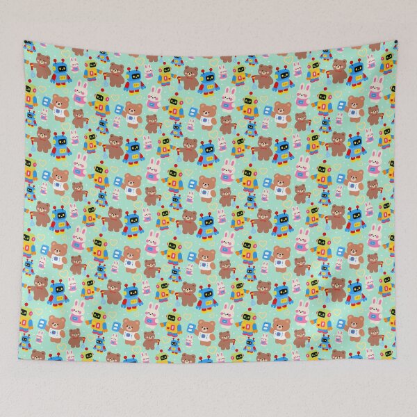 Item preview, Tiny Robot Playground Seamless designed and sold by KJackArtwork.