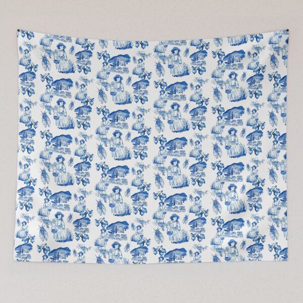Item preview, Toile de Jouy Provence navy blue designed and sold by Anna Rivet.
