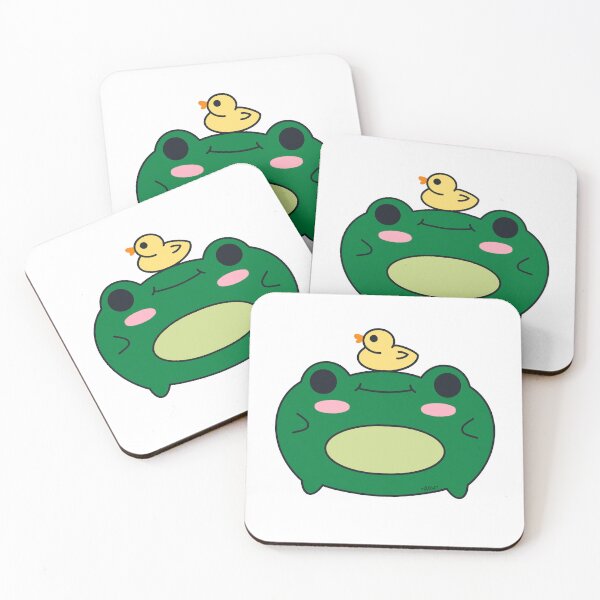 Item preview, Cute Frog Wearing Rubber Duck Hat – Kawaii Illustration designed and sold by DrawnByAllu.