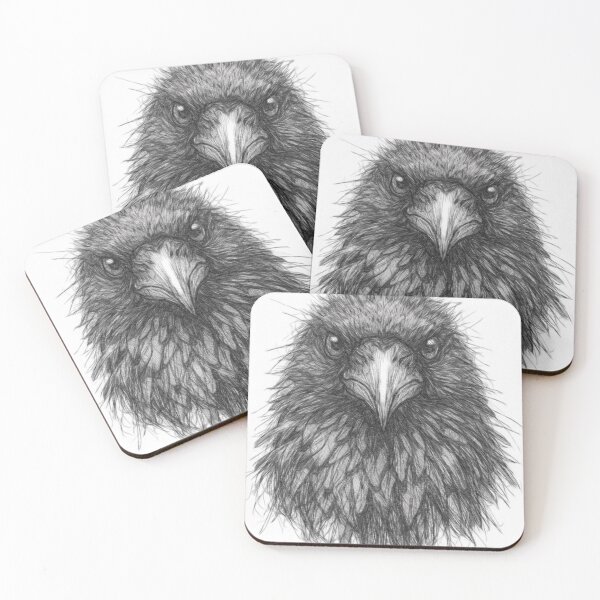 Artikelvorschau, Schwarzer Rabe – Bleistiftskizze | Gotische Schwarzweiß-Rabenkunst | Realistische, handgezeichnete Vogelillustration entworfen und verkauft von Leon Woods Pencil Art.
