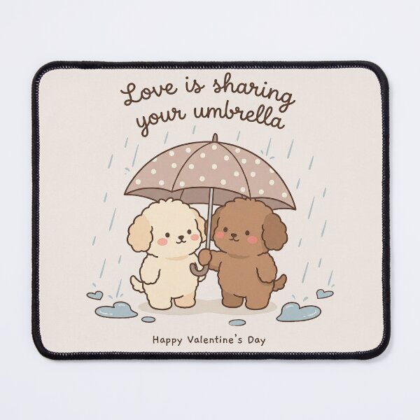 Item preview, Cute Dog Couple Under Umbrella in Love – Valentine’s Day Gift Design designed and sold by Nice Vibes Prints.