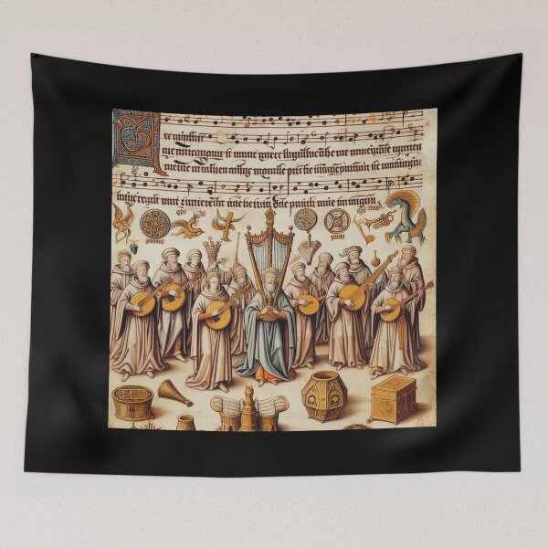 Item preview, The Heavenly Choir – Medieval Sacred Music Illustration designed and sold by Sybille-Yates.