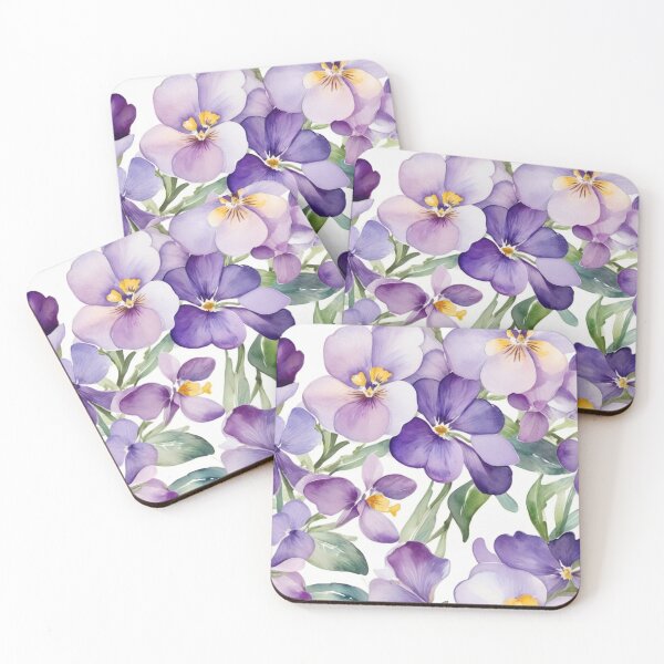 Item preview,  Violet Flowers Watercolor Seamless Pattern – Interior Decor designed and sold by sana designer.