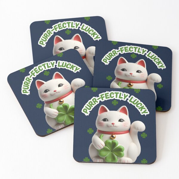 Item preview, Purr-Fectly Lucky Cat: Cute St. Patrick's Day Clover Art designed and sold by HopeAndHustle.