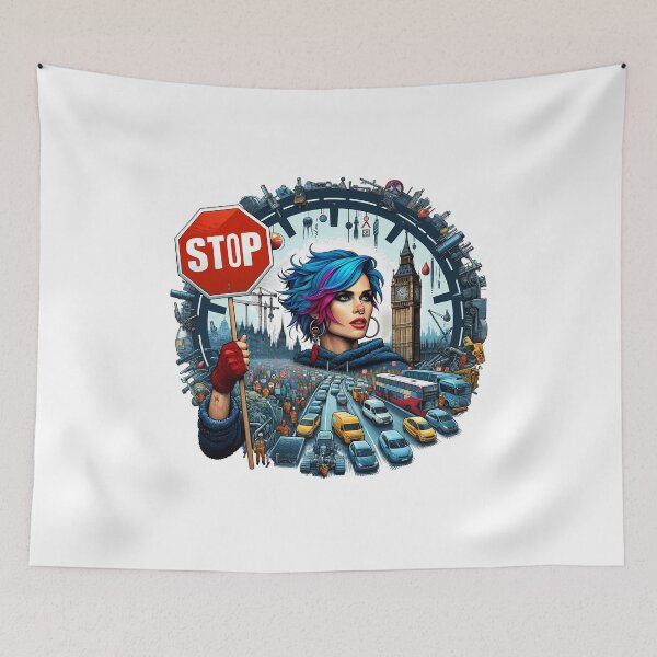 Item preview, Stop the Machine: Rebel Activist London Urban Art designed and sold by Pixel Dome.