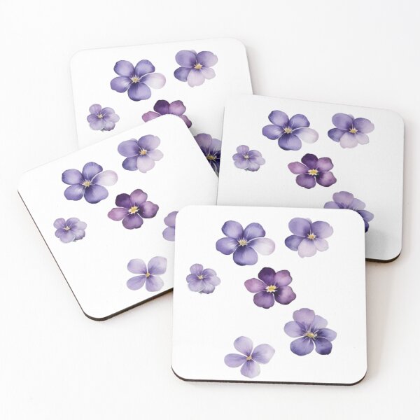 Item preview,  Violet Flowers Watercolor Wall Art Set – Botanical Home Decor designed and sold by sana designer.