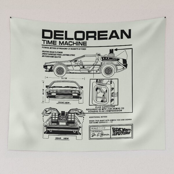 Item preview, Vintage Classic Car Delorean Project Black designed and sold by PrintCarClub.