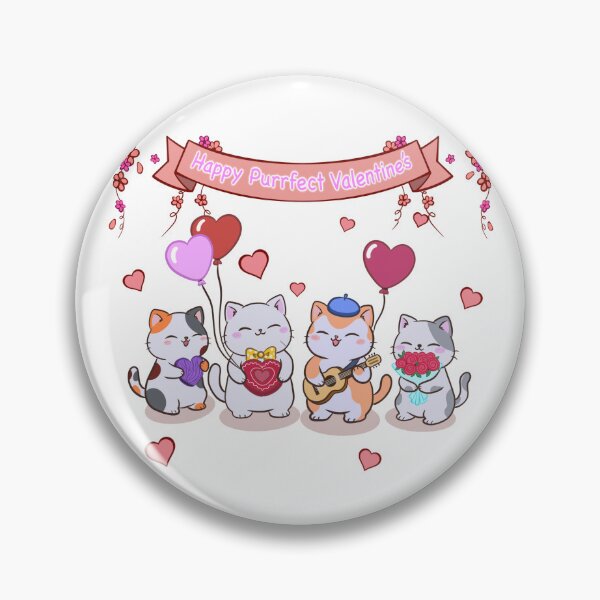 Item preview, Happy Purrfect Valentine’s Cute Cats Love Illustration designed and sold by Elizarfa.