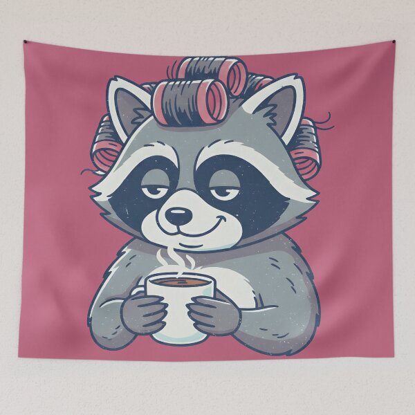 Item preview, Stay Trashy Girly Raccoon Lover Retro Groovy  designed and sold by HowToCanadian.