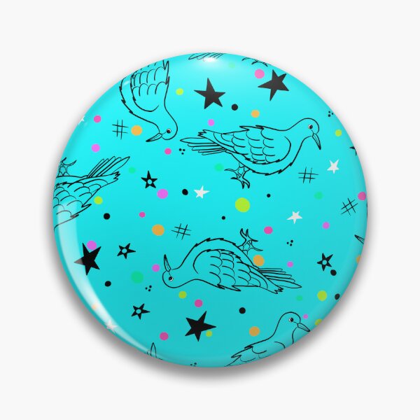 Item preview, Pigeon Party_aqua blue designed and sold by NeonEye-Designs.