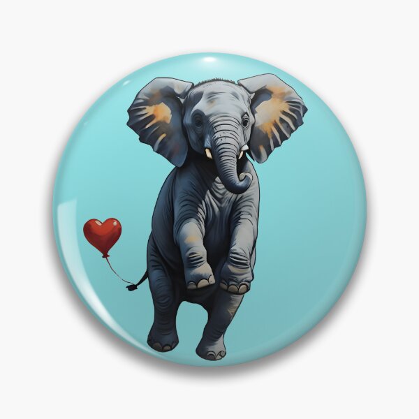 Item preview, Flying Elephant Red Heart Balloon designed and sold by SeNsArtGallery.