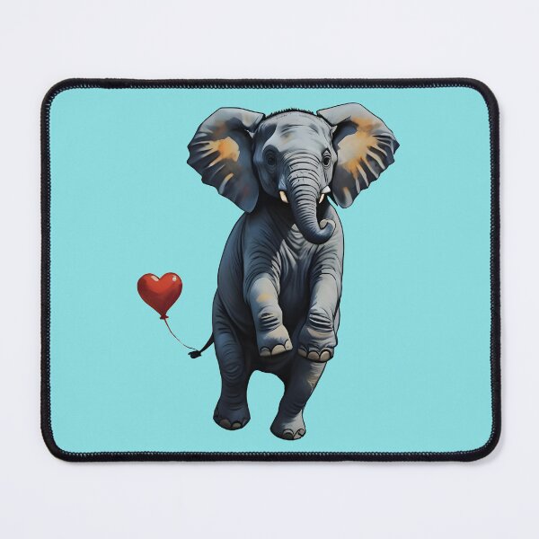Item preview, Flying Elephant Red Heart Balloon designed and sold by SeNsArtGallery.