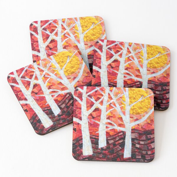 Item preview, Sunset over the Birches Mosaic by Sue Kershaw designed and sold by Sue Kershaw.