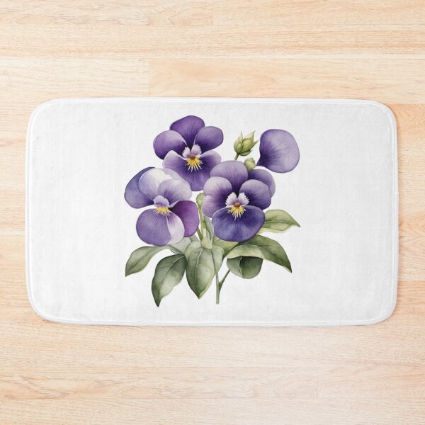 Item preview, Violet Flower Watercolor Wall Art – Botanical Home Decor designed and sold by sana designer.