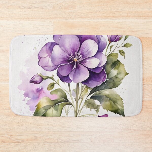 Item preview, Violet Floral Watercolor Wall Art – Interior Decor designed and sold by sana designer.