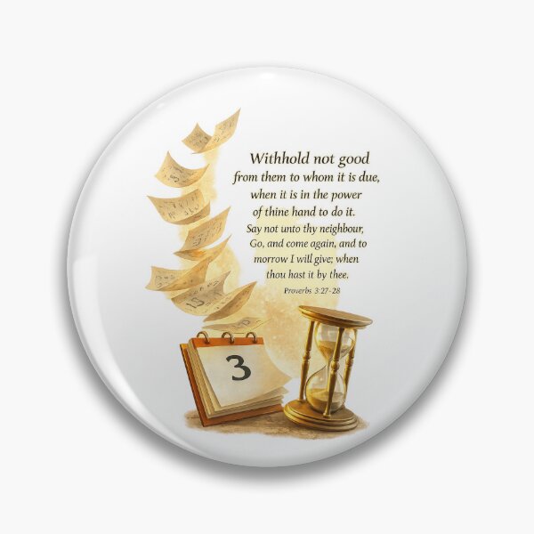 Item preview, Proverbs 3:27–28 Christian Business Wall Art, Don’t Delay Doing Good, Calendar and Hourglass Scripture Print, Faith Motivation Office Decor designed and sold by TerScott.