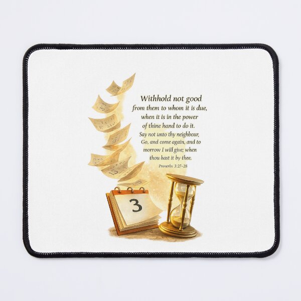 Item preview, Proverbs 3:27–28 Christian Business Wall Art, Don’t Delay Doing Good, Calendar and Hourglass Scripture Print, Faith Motivation Office Decor designed and sold by TerScott.