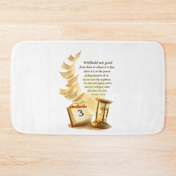 Item preview, Proverbs 3:27–28 Christian Business Wall Art, Don’t Delay Doing Good, Calendar and Hourglass Scripture Print, Faith Motivation Office Decor designed and sold by TerScott.