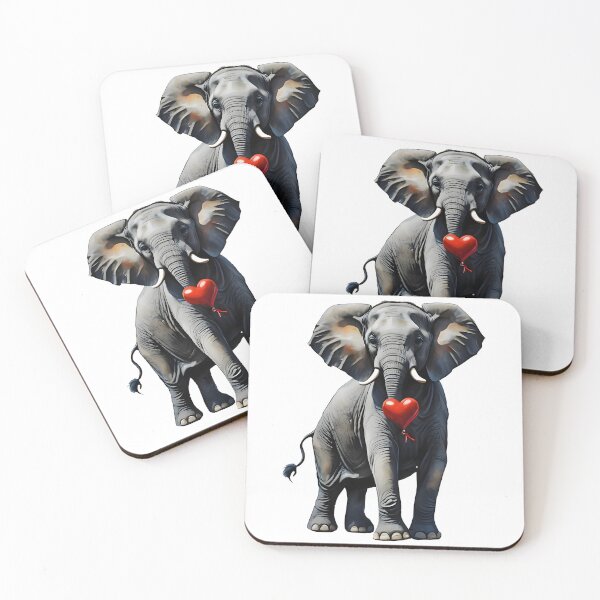 Item preview, Cute Elephant Red Heart designed and sold by SeNsArtGallery.
