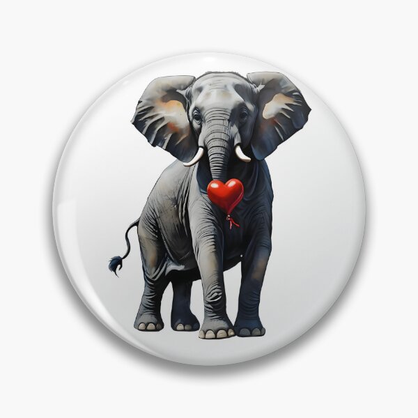 Item preview, Cute Elephant Red Heart designed and sold by SeNsArtGallery.