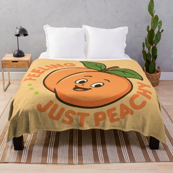 Item preview, Feeling Just Peachy Funny Food Pun designed and sold by HotHibiscus.