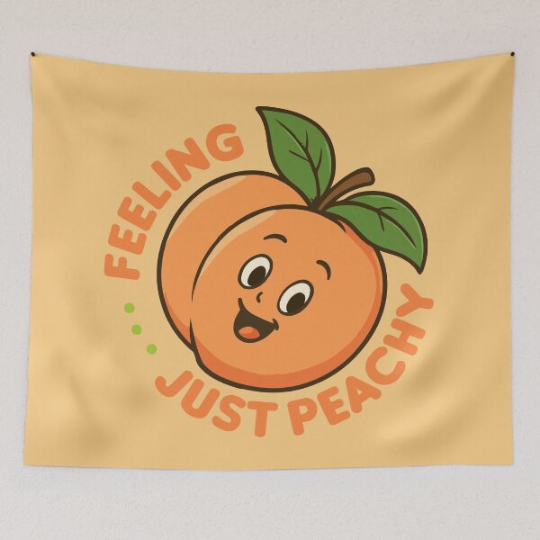 Item preview, Feeling Just Peachy Funny Food Pun designed and sold by HotHibiscus.