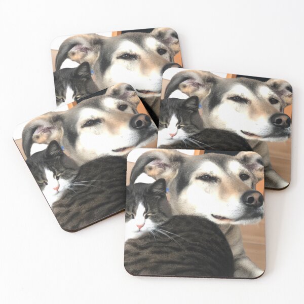 Item preview, Cat and Dog Best Friends Forever – Cute Animal Friendship Art designed and sold by SmartCastle.
