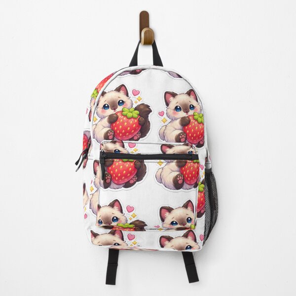 Item preview, Cute cate eating strawberry  designed and sold by Anu431.