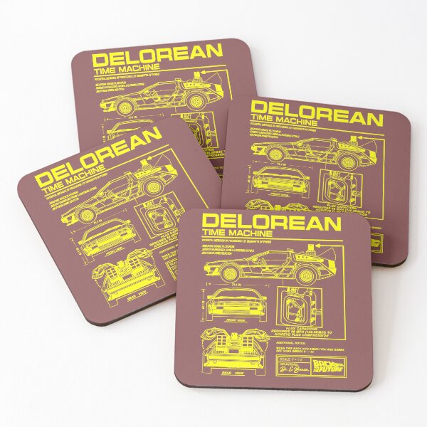 Item preview, Vintage Classic Car Delorean Project Yellow designed and sold by PrintCarClub.