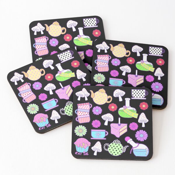 Item preview, Wonderland Tea Party Tea Cups Cake Teapots Toadstools Flowers designed and sold by kitschandkawaii.