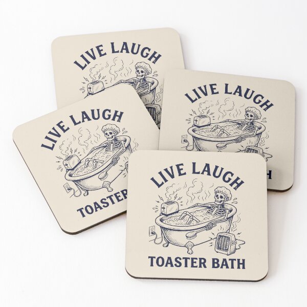 Item preview, Live, Laugh, Toaster Bath Skeleton designed and sold by dudelinart.