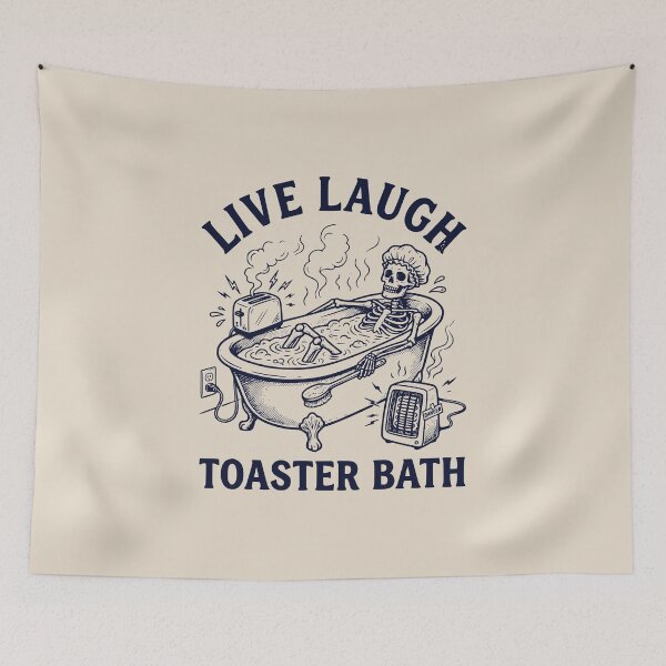 Item preview, Live, Laugh, Toaster Bath Skeleton designed and sold by dudelinart.