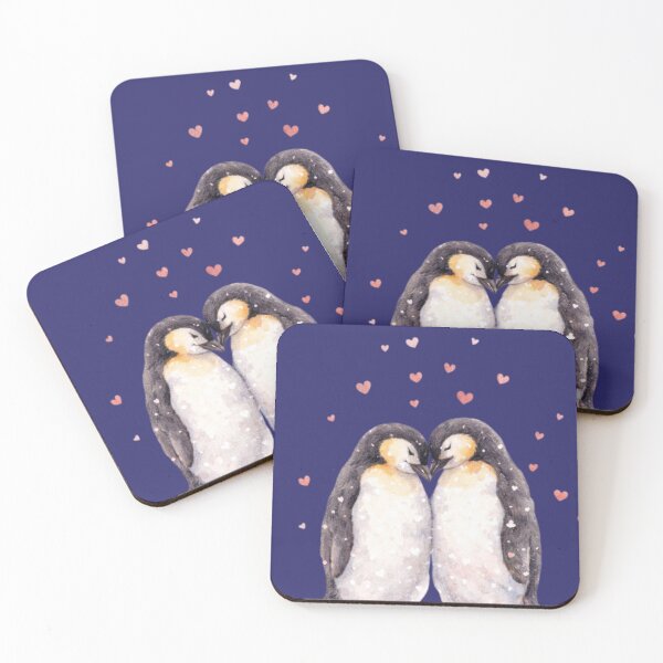 Item preview, Through Every Season – Penguin Couple Love Watercolour Illustration designed and sold by inspired-works.
