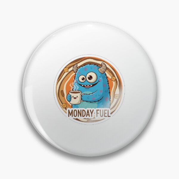 Item preview, Hungry Blue Monster Monday Fuel Coffee Sticker designed and sold by MyStickyNotes.