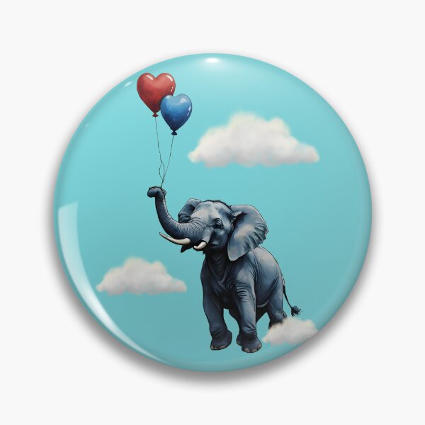 Item preview, Flying Elephant With Balloons designed and sold by SeNsArtGallery.