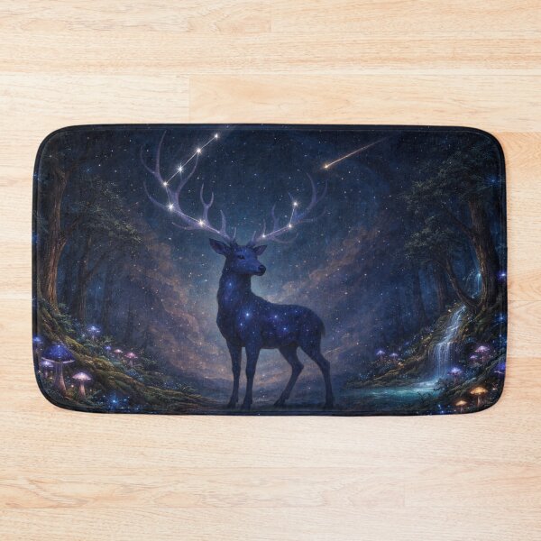 Artikelvorschau, Cosmic Deer – Celestial Stag with Starry Antlers   entworfen und verkauft von LumenWhirl.