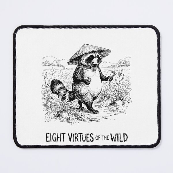 Item preview, Master of Eight Virtues - Japanese Tanuki Racoon Yokai designed and sold by bapupa.