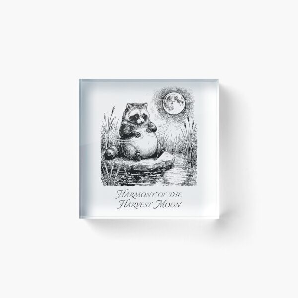 Item preview, Moonlight Belly Drummer - Japanese Tanuki Racoon Yokai designed and sold by bapupa.