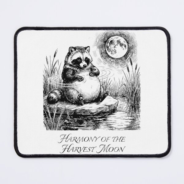 Item preview, Moonlight Belly Drummer - Japanese Tanuki Racoon Yokai designed and sold by bapupa.