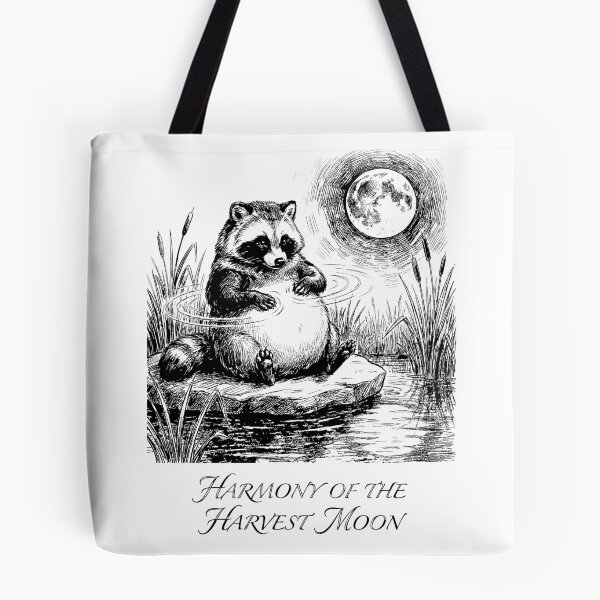 Item preview, Moonlight Belly Drummer - Japanese Tanuki Racoon Yokai designed and sold by bapupa.