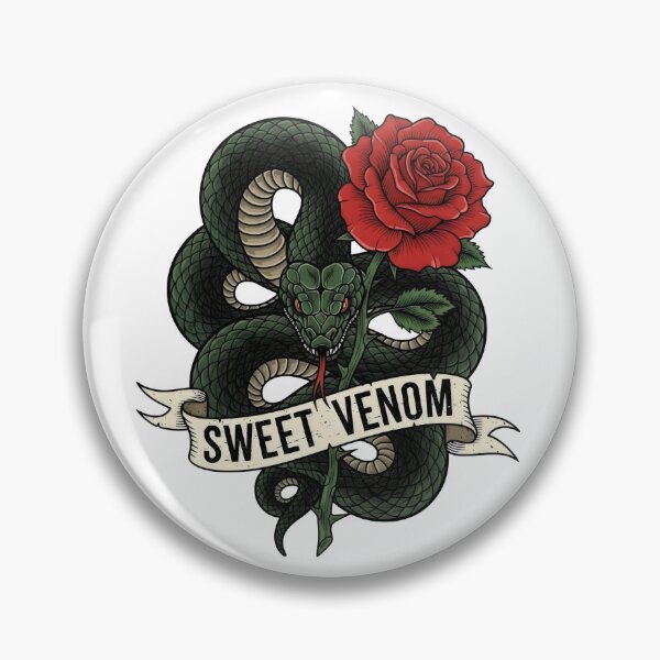 Item preview, Snake Rose Tattoo Art – Sweet Venom, Toxic Love Danger Beauty Traditional Flash Design designed and sold by Luminari Creations.