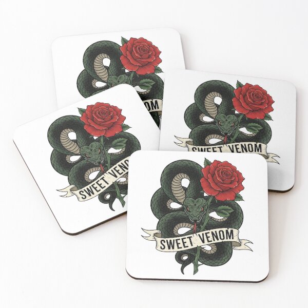 Item preview, Snake Rose Tattoo Art – Sweet Venom, Toxic Love Danger Beauty Traditional Flash Design designed and sold by Luminari Creations.