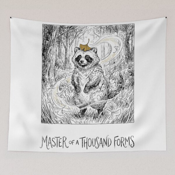 Item preview, Shapeshifter Leaf Magic - Japanese Tanuki Racoon Yokai designed and sold by bapupa.