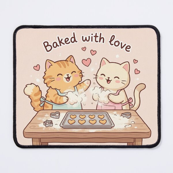 Item preview, Cute Cat Couple Baking Cookies – Valentine’s Love Design designed and sold by Nice Vibes Prints.