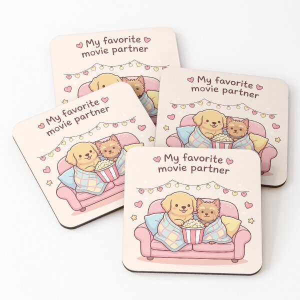Item preview, Cute Dog Couple Watching Movie – Valentine’s Cozy Design designed and sold by Nice Vibes Prints.
