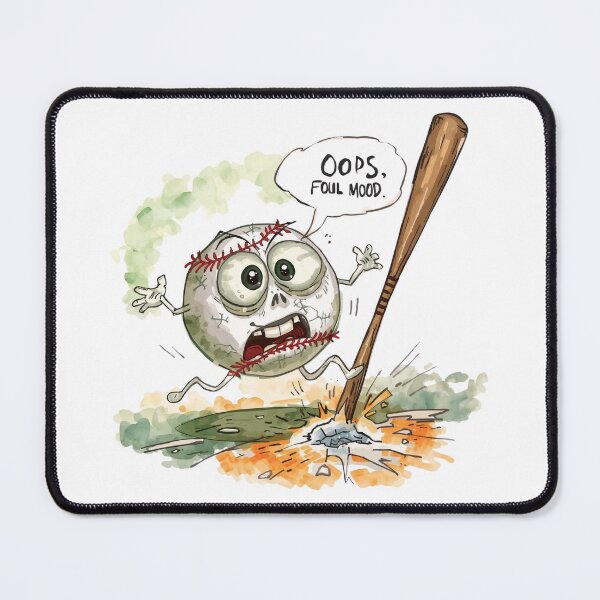 Item preview, Oops, Foul Mood – Funny Cartoon Baseball T-Shirt designed and sold by RMTrendy.