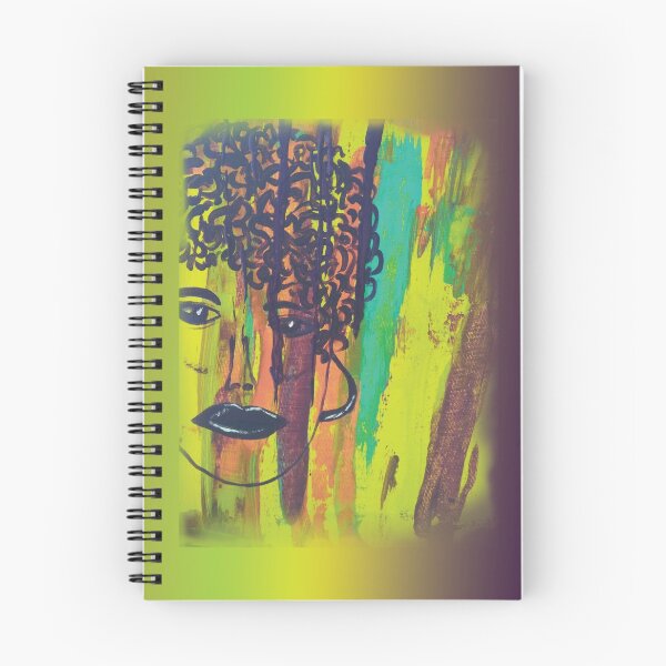 Artikelvorschau, Abstrakter Acrylmalerei-lockiger behaarter Mädchen-Steigungs-Hintergrund entworfen und verkauft von CrazyCraftLady.