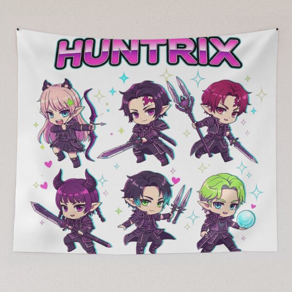Item preview, Huntrix Kpop Demon Hunters Chibi - Heroic Y2K Cyber Group Tee designed and sold by mo-carnival.