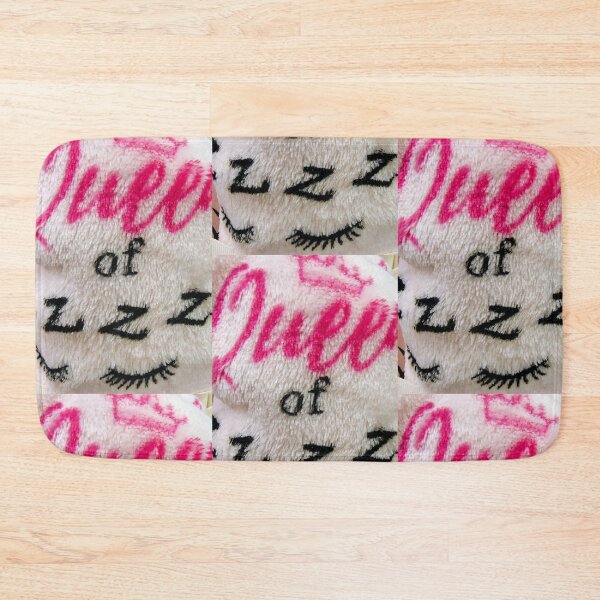 Item preview, furry pink blanket entitled queen in Fuschia color of ZZZ with eyelashes designed and sold by ARTiculateVIBES.