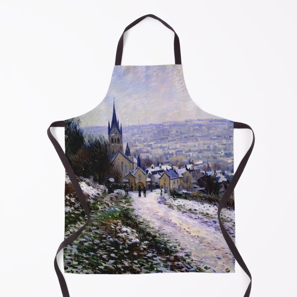 Artikelvorschau, Einfahrt ins Dorf Vétheuil im Winter – Ein ruhiger Wintertag entworfen und verkauft von artdesignsnow.